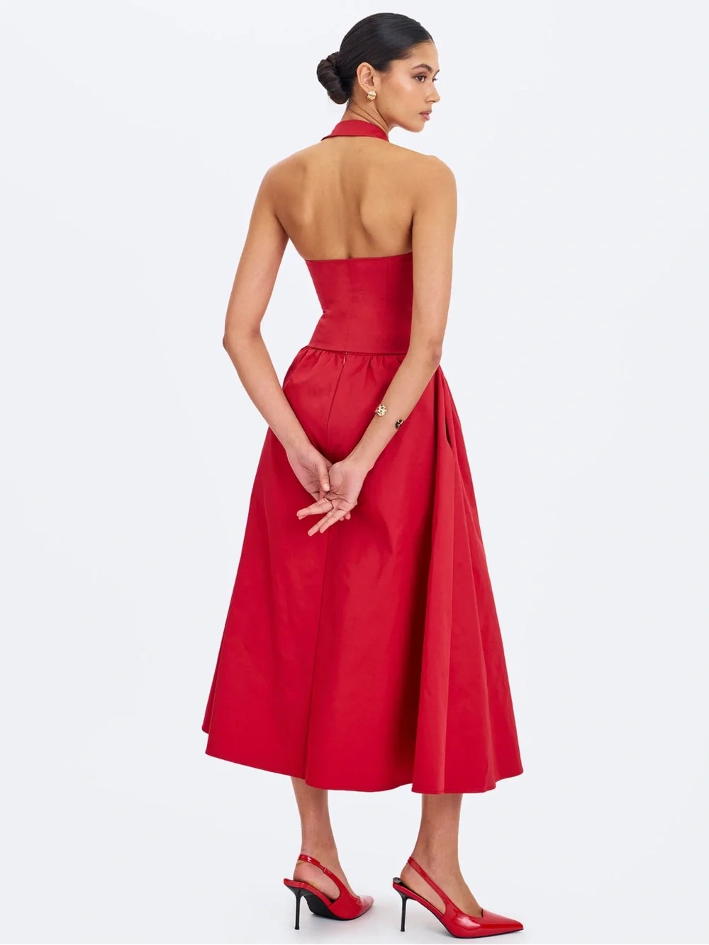 Miss Circle Ursel Gathered A-Line Midi Skirt